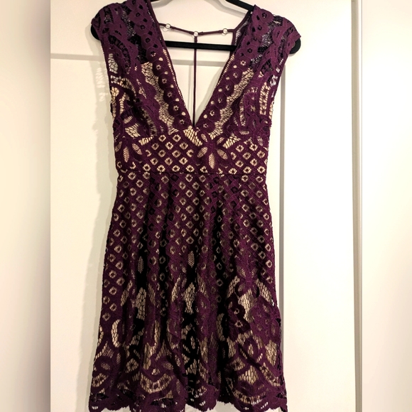Free People Lace Purple Dress - Picture 1 of 4